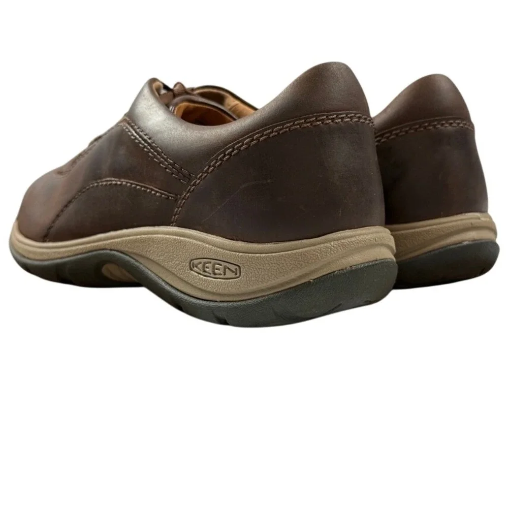 Keen Presidio Dark Earth Brown Leather Walking Shoes Womens 6